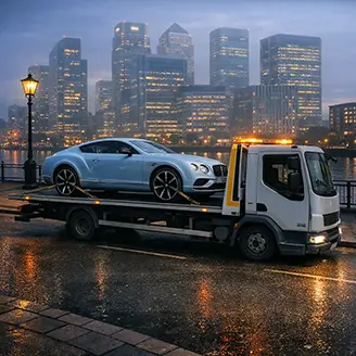 Bentley recovery at Canary Wharf, serving Cannons Park and North London